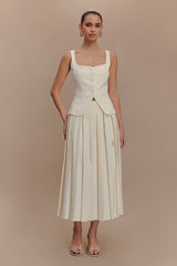 Sunny Pleated Midi Skirt - Ivory