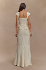 Loretta Denim Maxi Skirt - Ecru