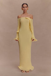 Sandrine Off Shoulder Knit Maxi Dress - Lemon
