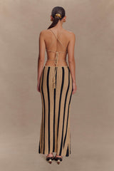 Shepherd Crochet Halter Maxi Dress - Gold/Black