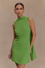 Wynter Scarf Draped Mini Dress - Green
