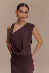Violeta Asymmetric Top - Dark Chocolate