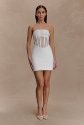 Palmer Mesh Corset Mini Dress - Ivory