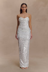 Nala Strapless Sequin Maxi Dress - Ivory