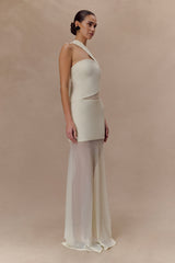 Vashti Cut Out Mesh Maxi Dress - Ivory