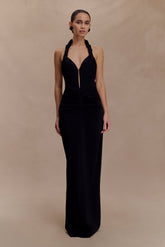 Vivianne Low Neck Maxi Dress - Black