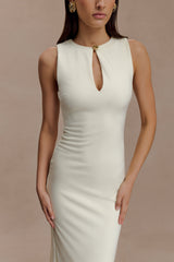 Norah Sleeveless Crepe Midi Dress - Ivory