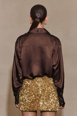 Porter Hand Beaded Mini Skirt - Gold