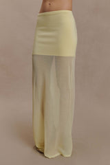 Tanyel Sheer And Bandage Knit Maxi Skirt - Lemon