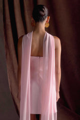 Orellia Strapless Suiting Mini Dress - Soft Pink