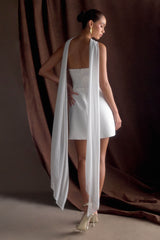 Orellia Strapless Suiting Mini Dress - Ivory