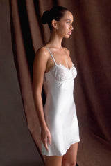 Scarlett Satin Slip Mini Dress - Ivory