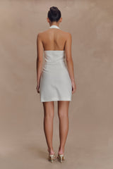 Ruth Cotton Halter Mini Dress - Ivory