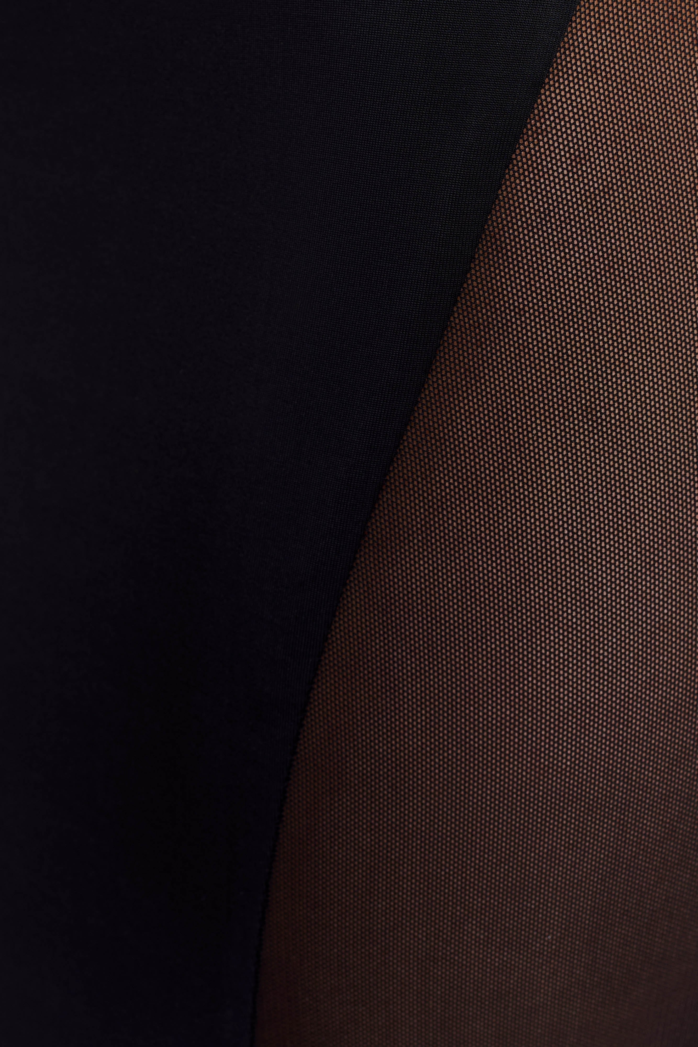 Wyatt Slinky And Mesh Maxi Dress - Black