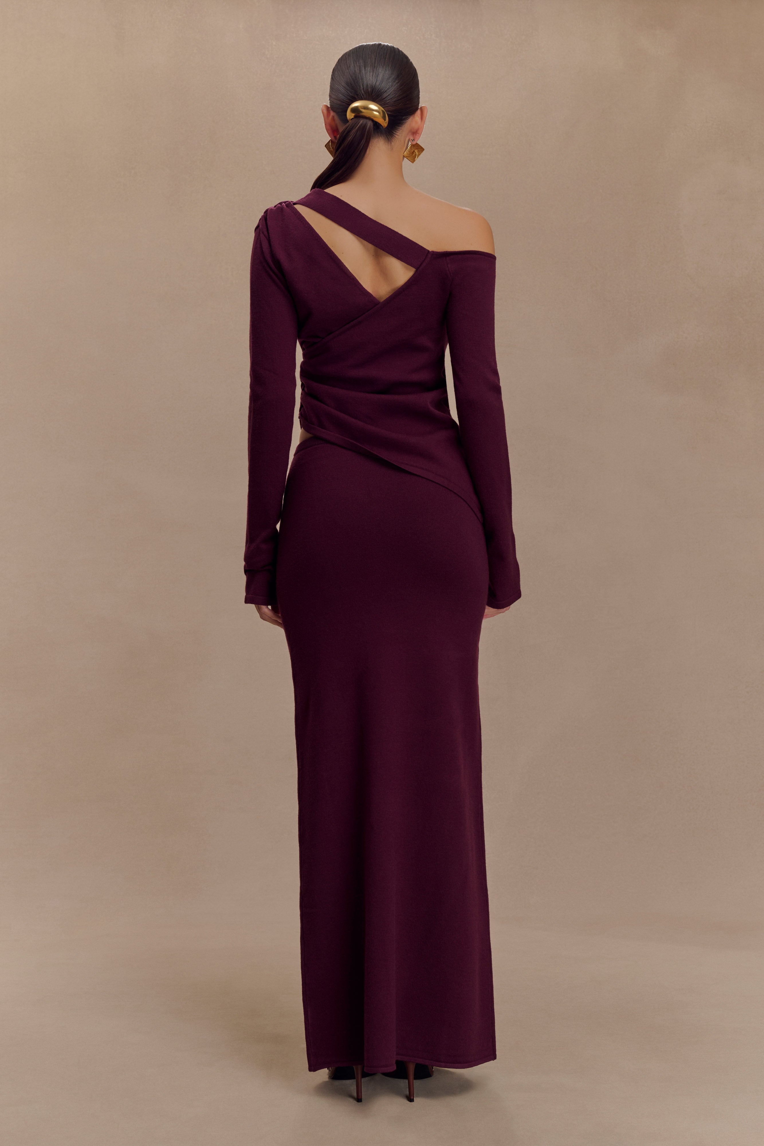 Miles Knit Maxi Skirt - Plum