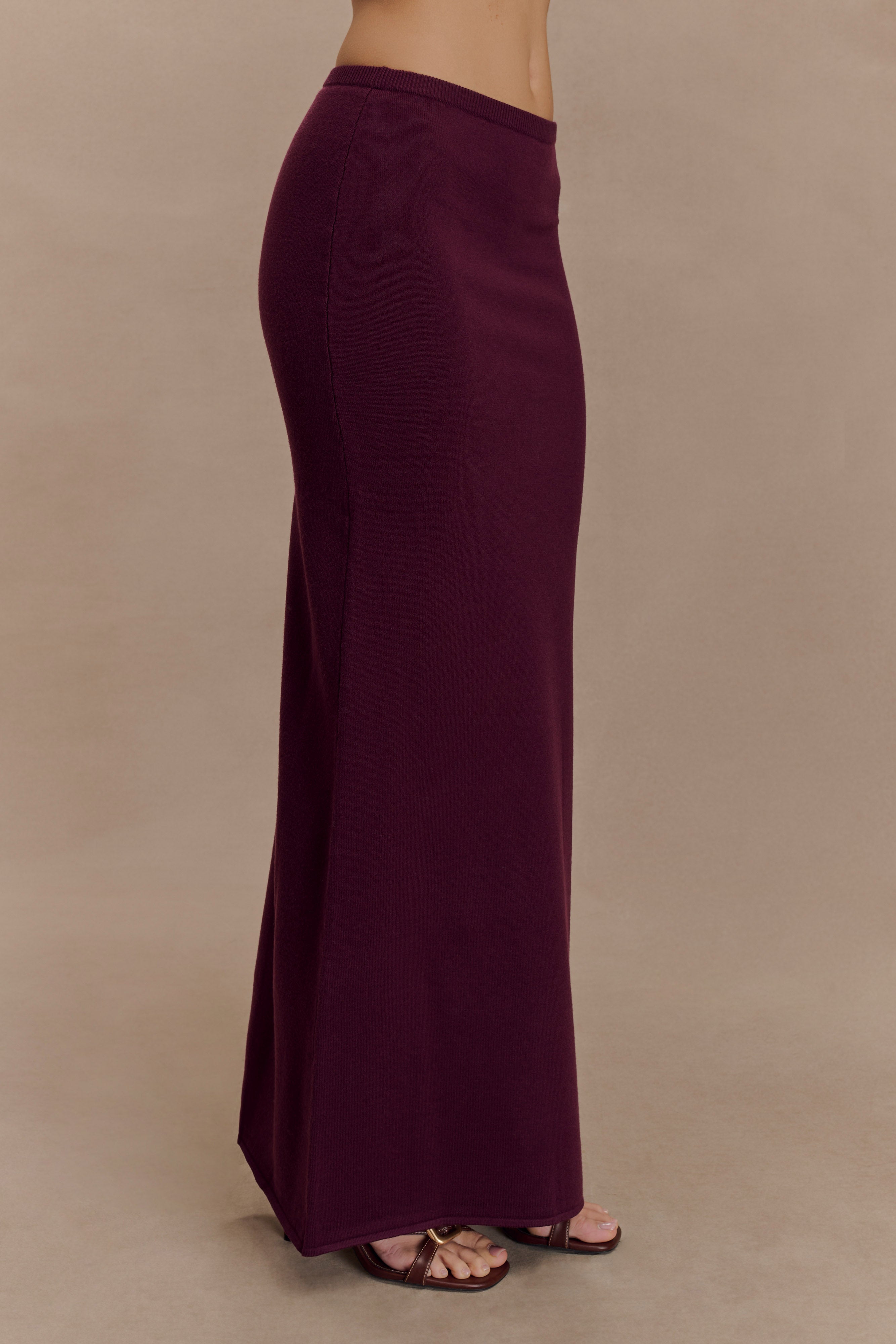 Miles Knit Maxi Skirt - Plum