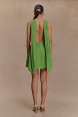 Wynter Scarf Draped Mini Dress - Green