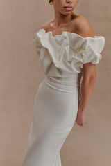 Sariya Sculptural Maxi Dress - White