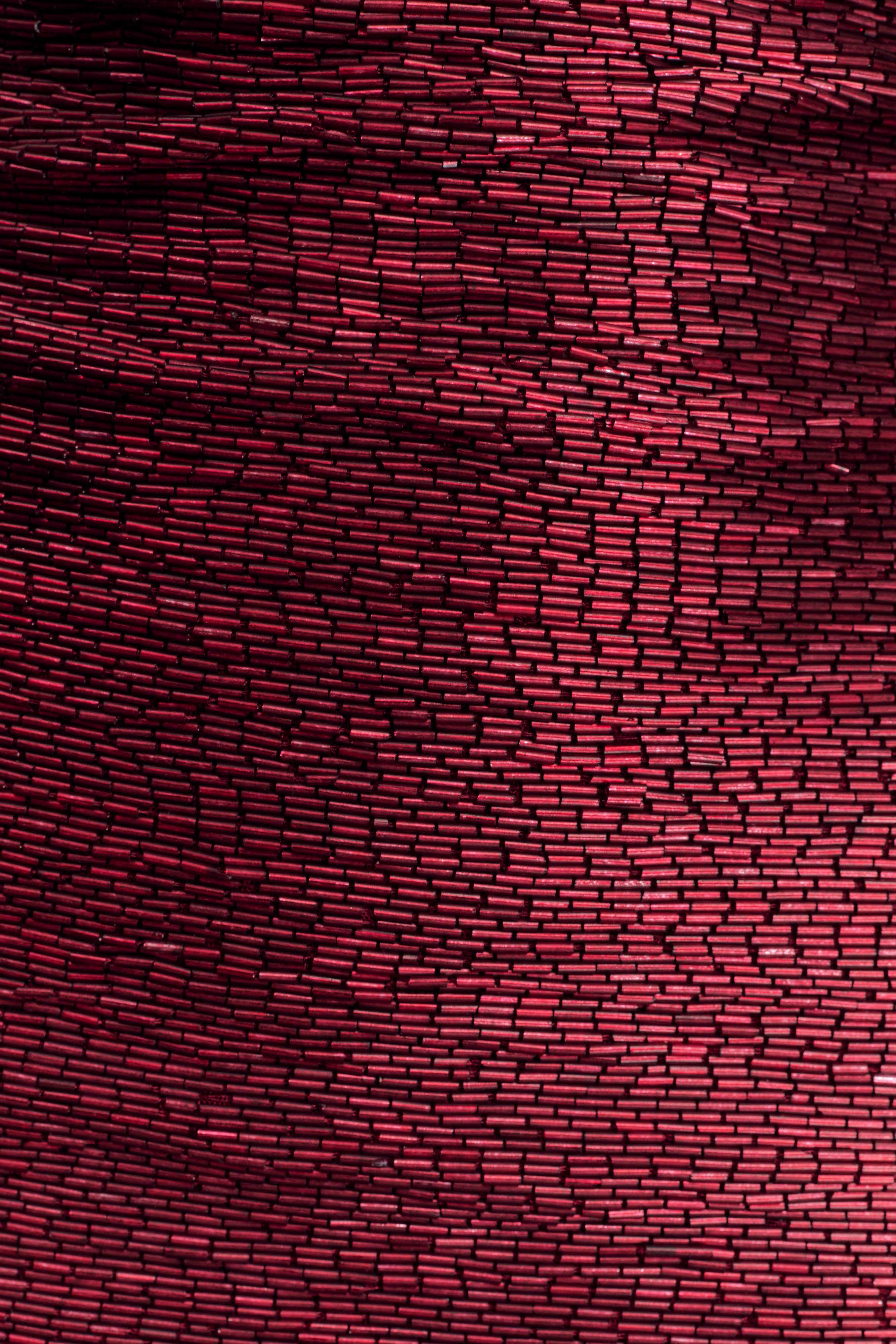 Nylah Beaded Halter Mini Dress - Burgundy