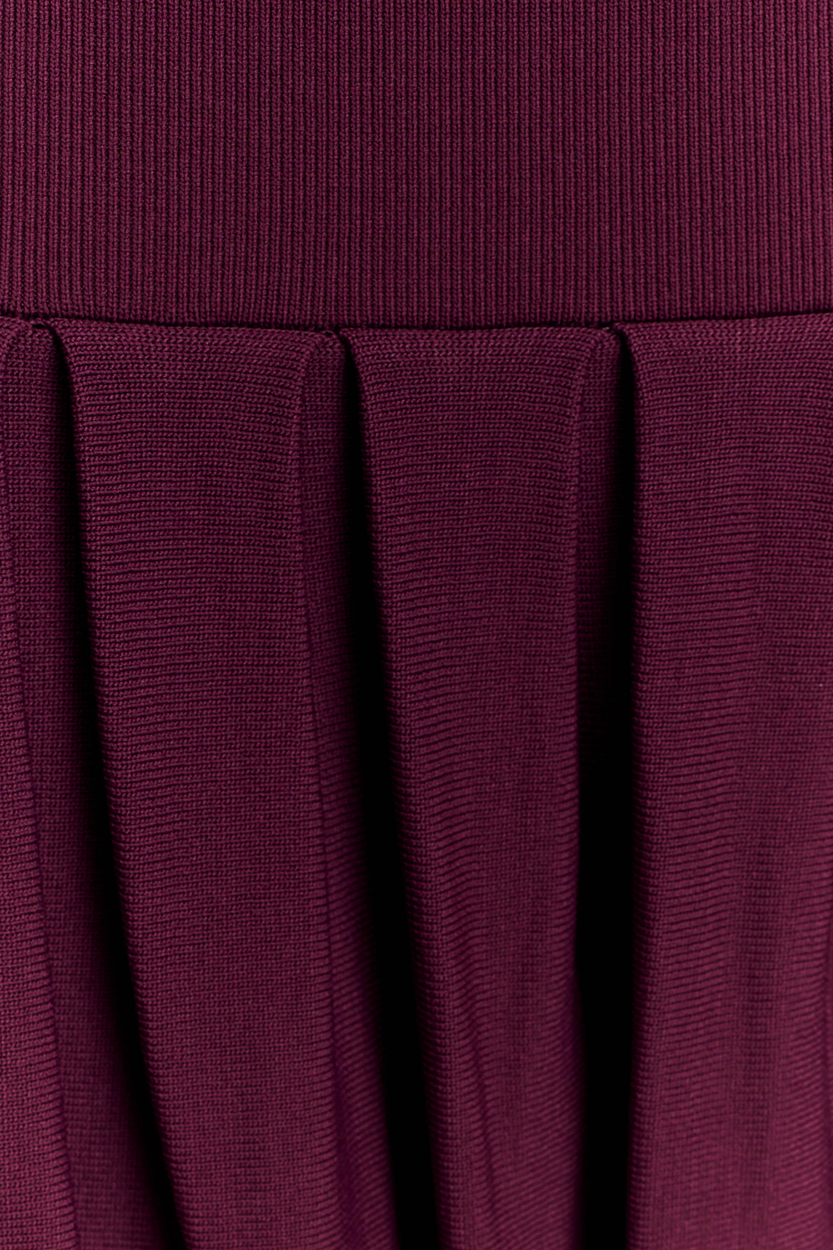 Romaine Bandage Knit Midi Skirt - Wine