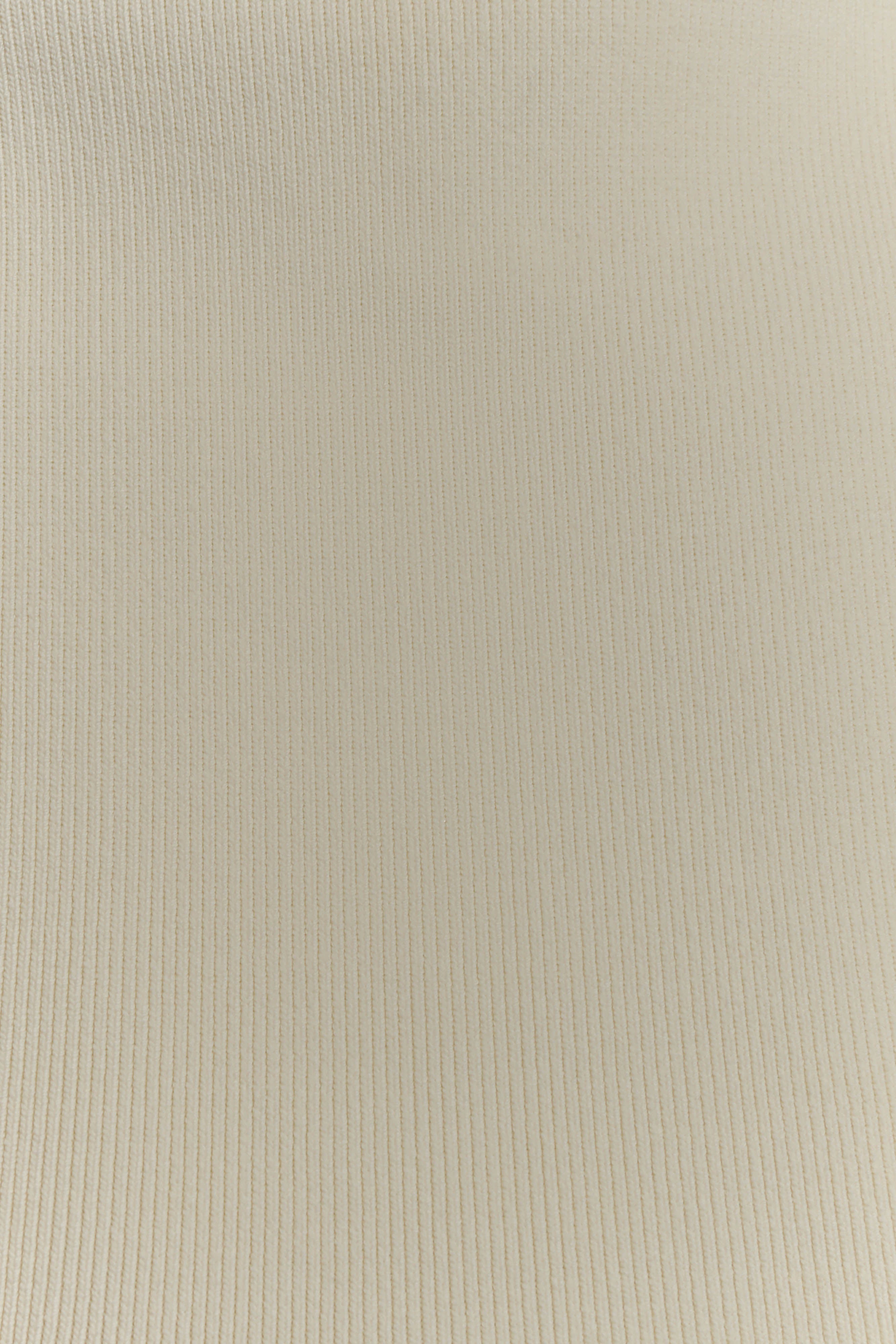 Romaine High Neck Bandage Knit Top - Ivory