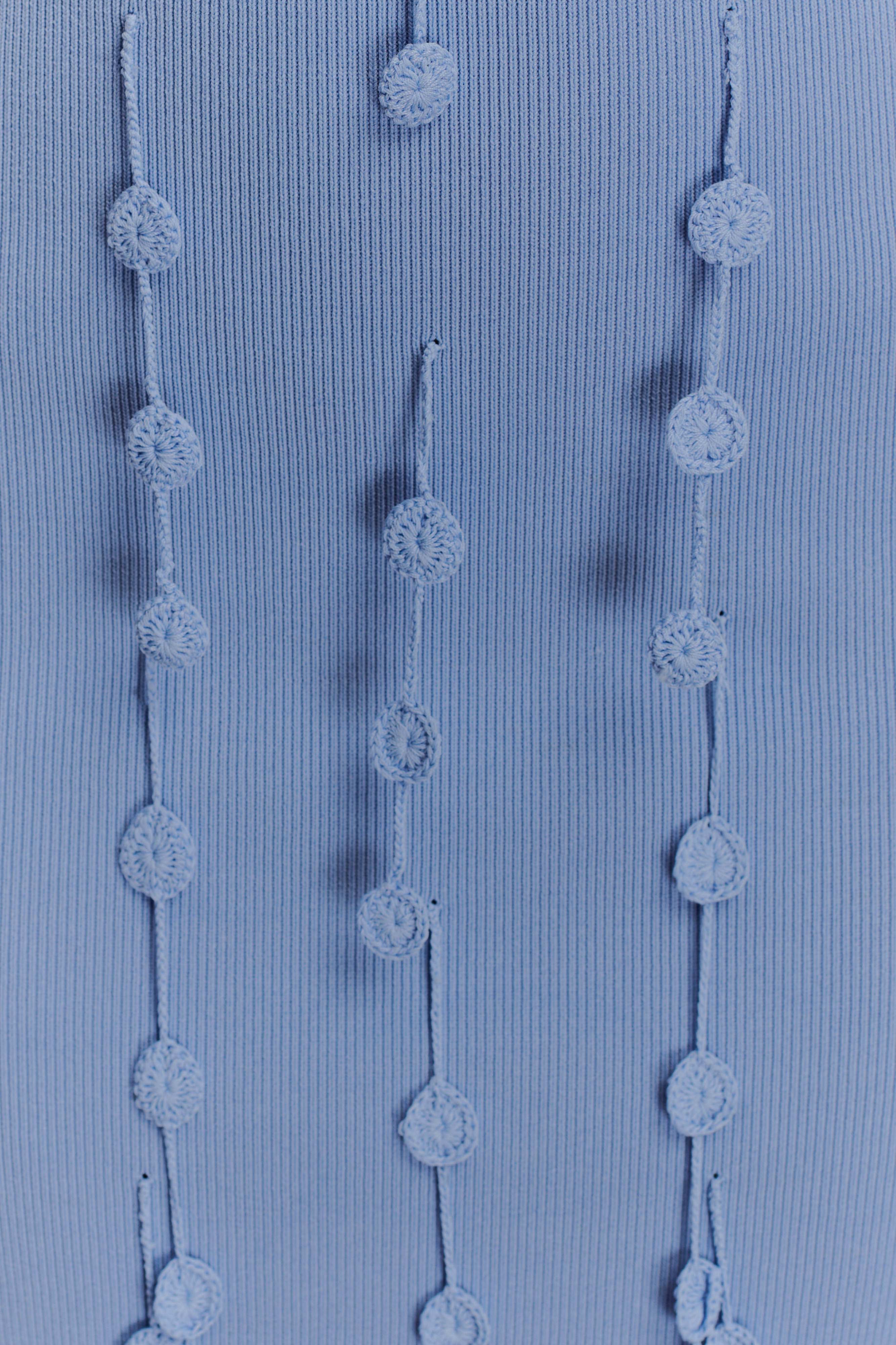 Tove Hand Knit Flower Mini Dress - Blue