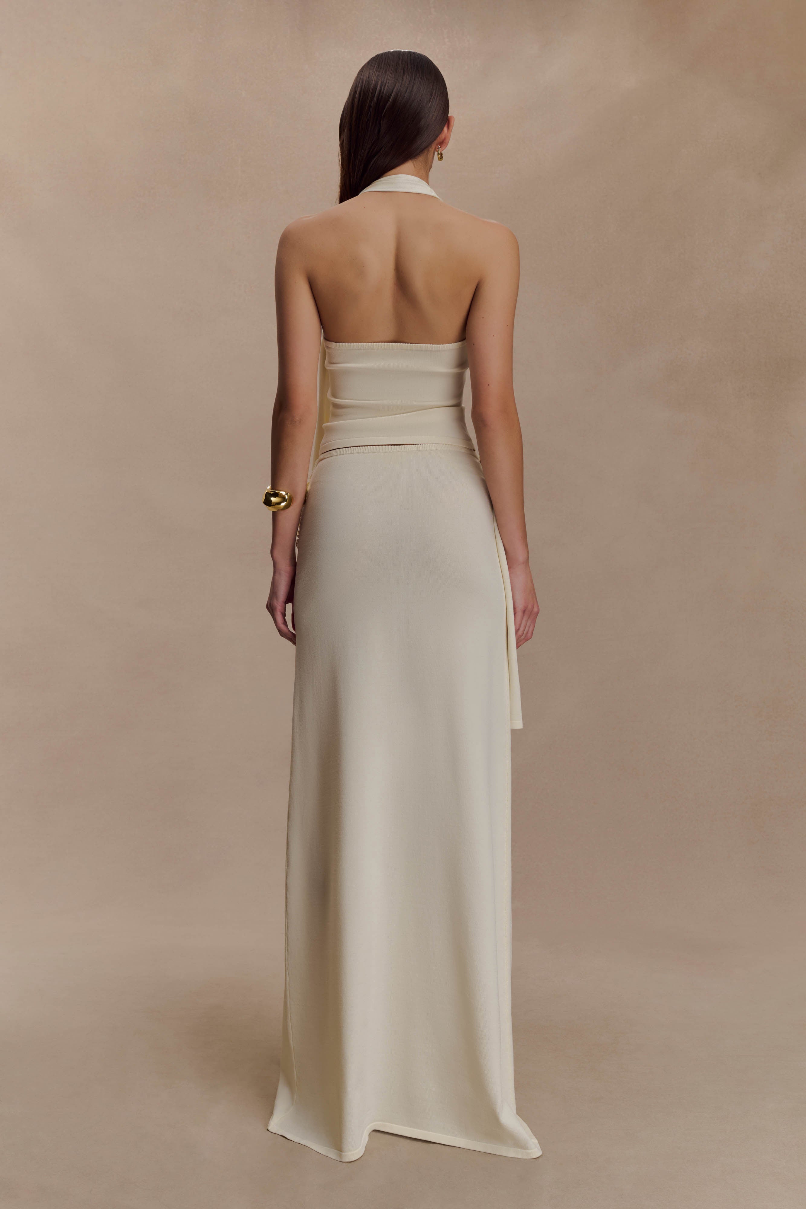 Xanthia Knit Halter Top - Ivory