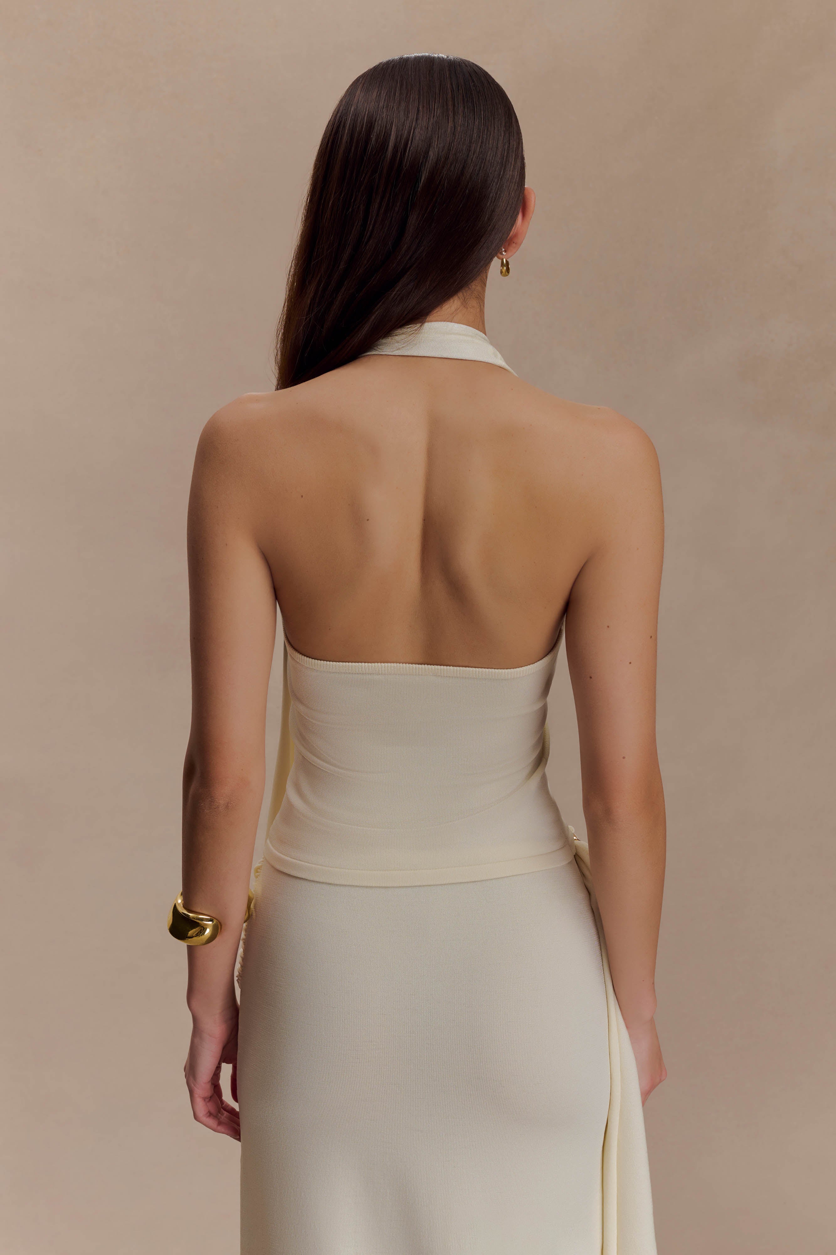 Xanthia Knit Halter Top - Ivory