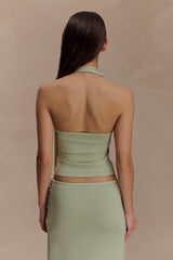 Xanthia Knit Halter Top - Pastel Green