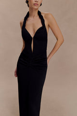 Vivianne Low Neck Maxi Dress - Black