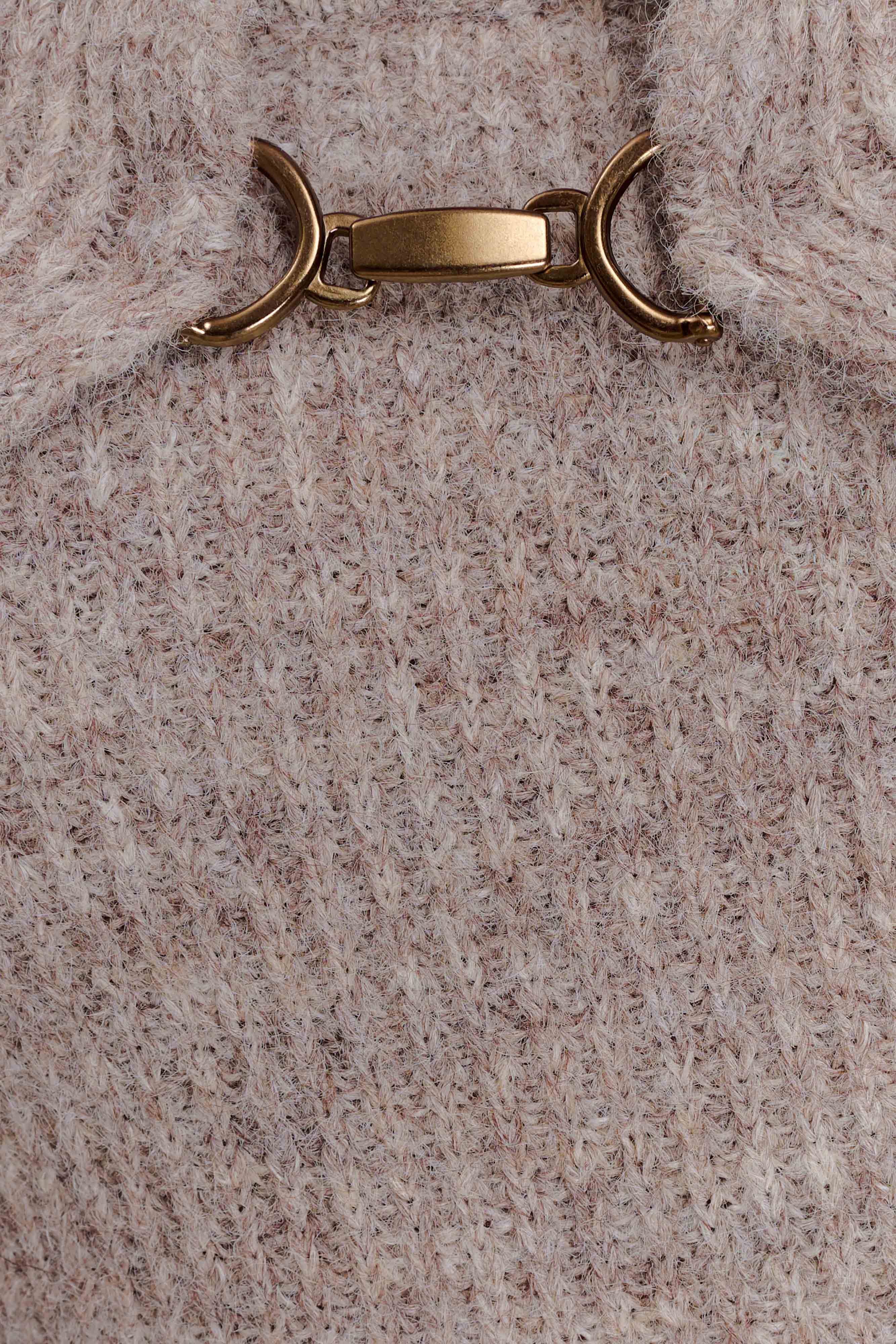 Baxter Off Shoulder Fluffy Knit Midi Dress - Taupe Marle