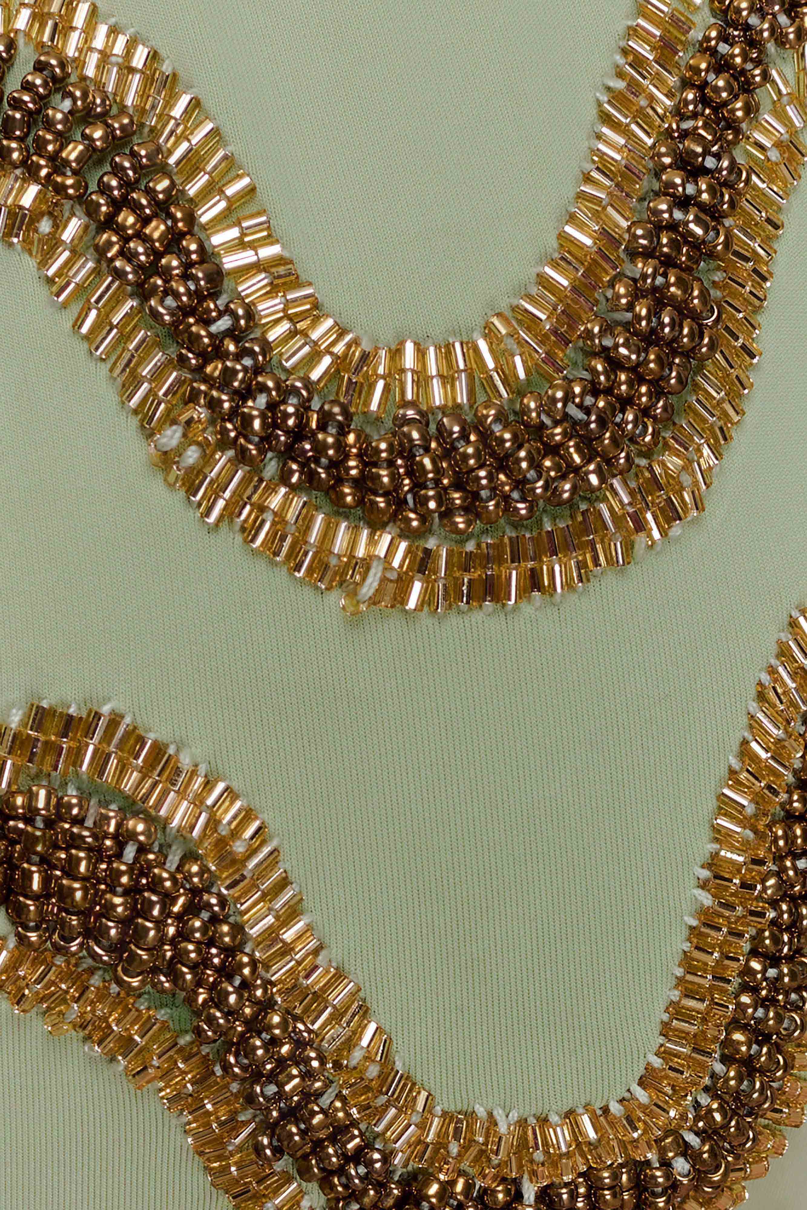 Robyn Beaded Triangle Bikini Top - Sage