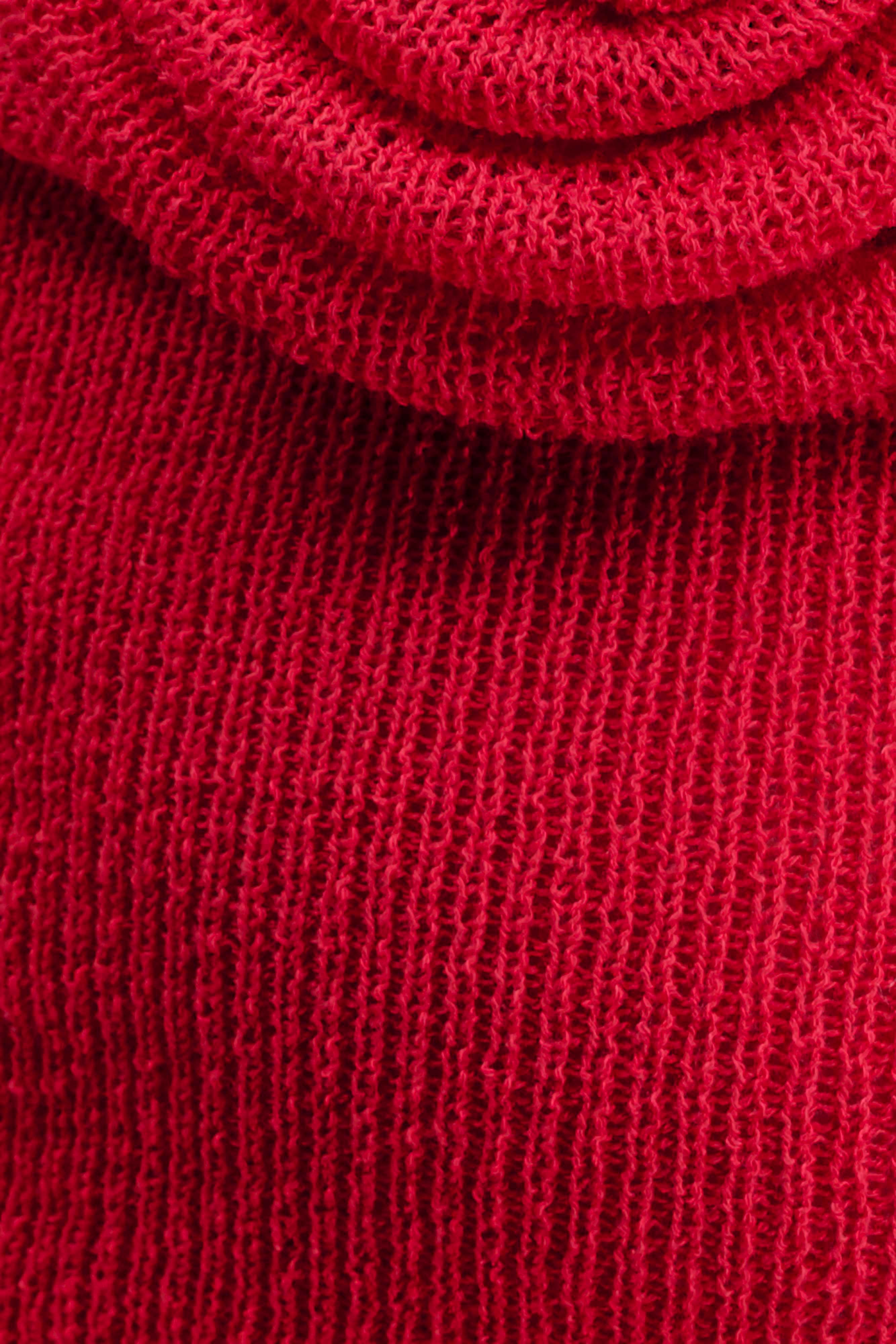 Samira Halter Knit Twist Top - Red