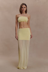 Tanyel Sheer And Bandage Knit Maxi Skirt - Lemon