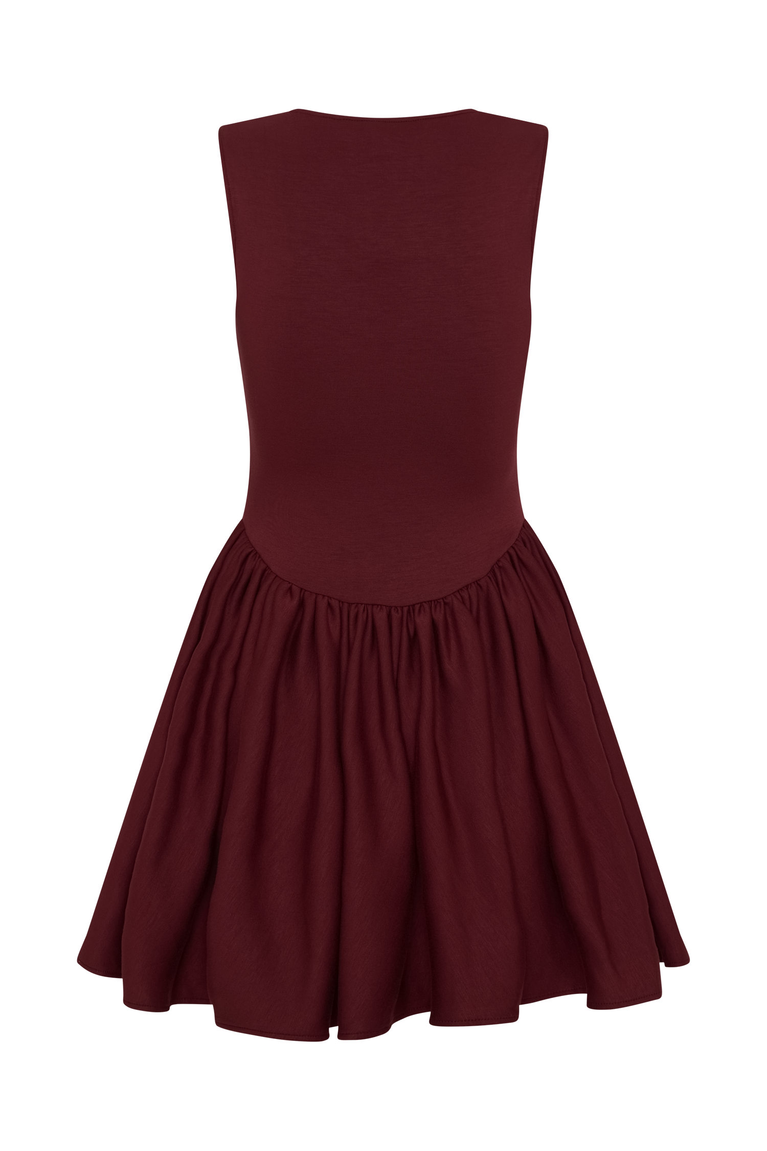 Sharon Scuba Jersey Mini Dress - Wine