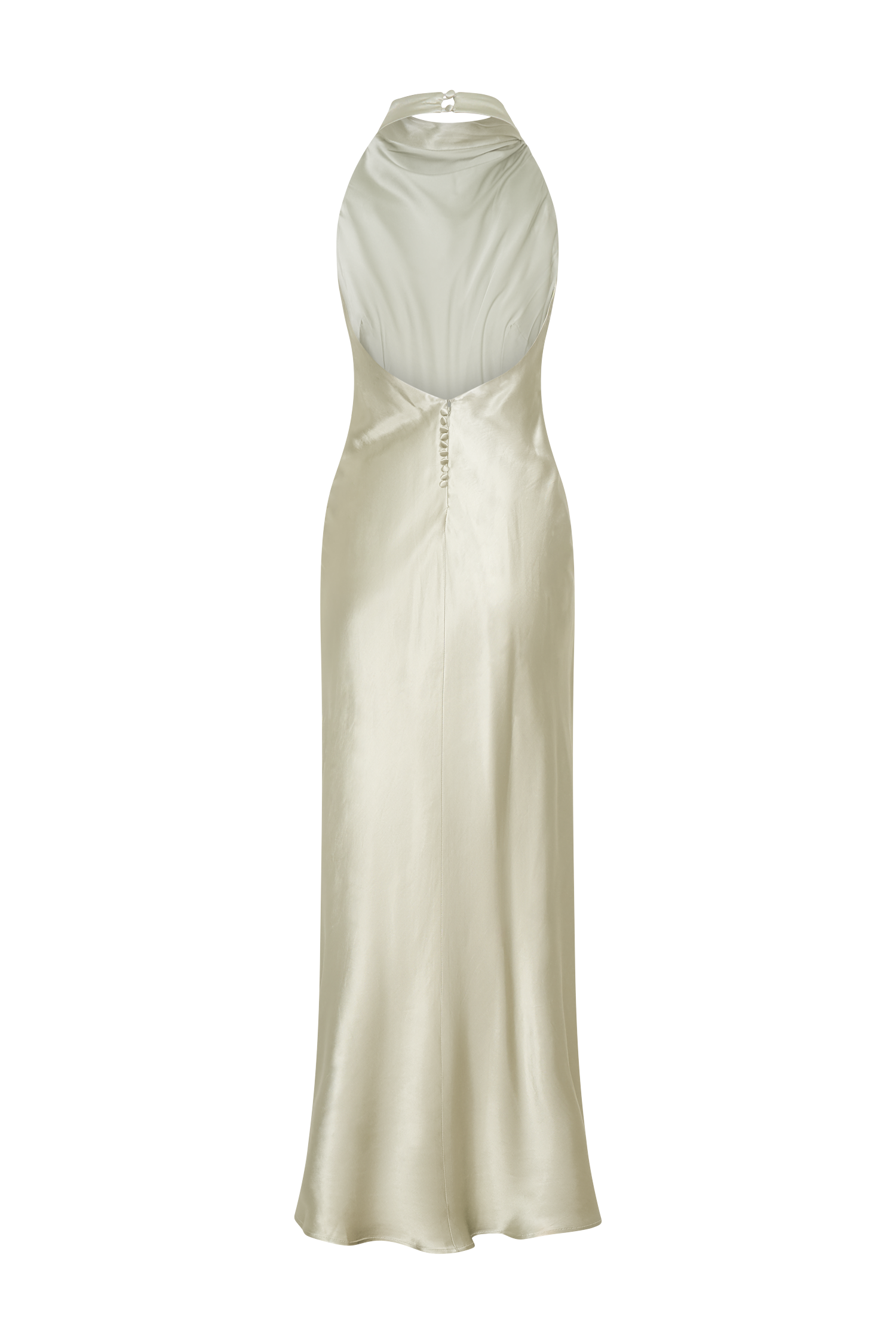 Esther Iridescent Satin Cowl Maxi Dress - Sage