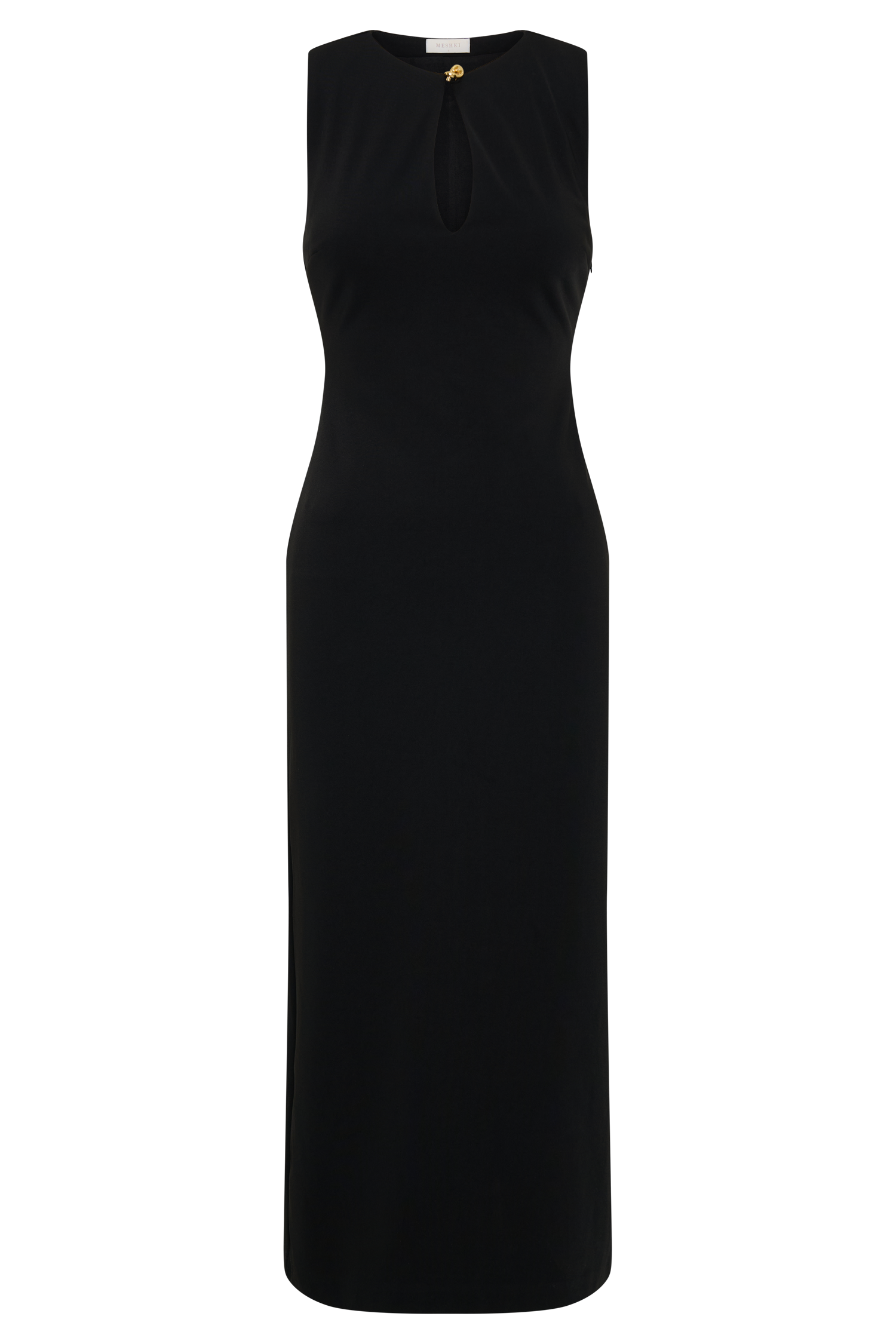 Norah Sleeveless Crepe Midi Dress - Black