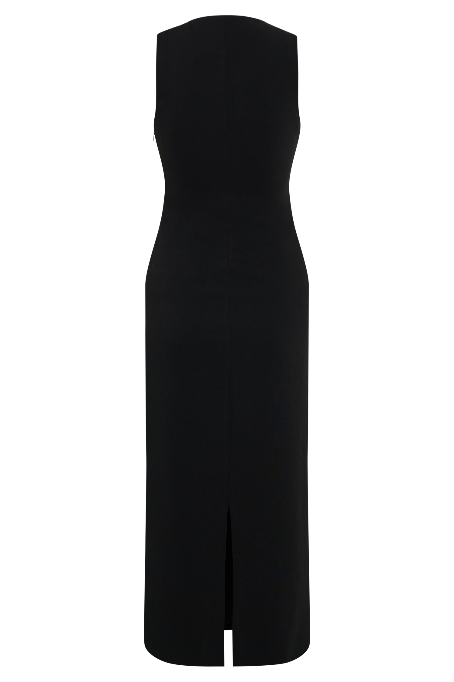 Norah Sleeveless Crepe Midi Dress - Black
