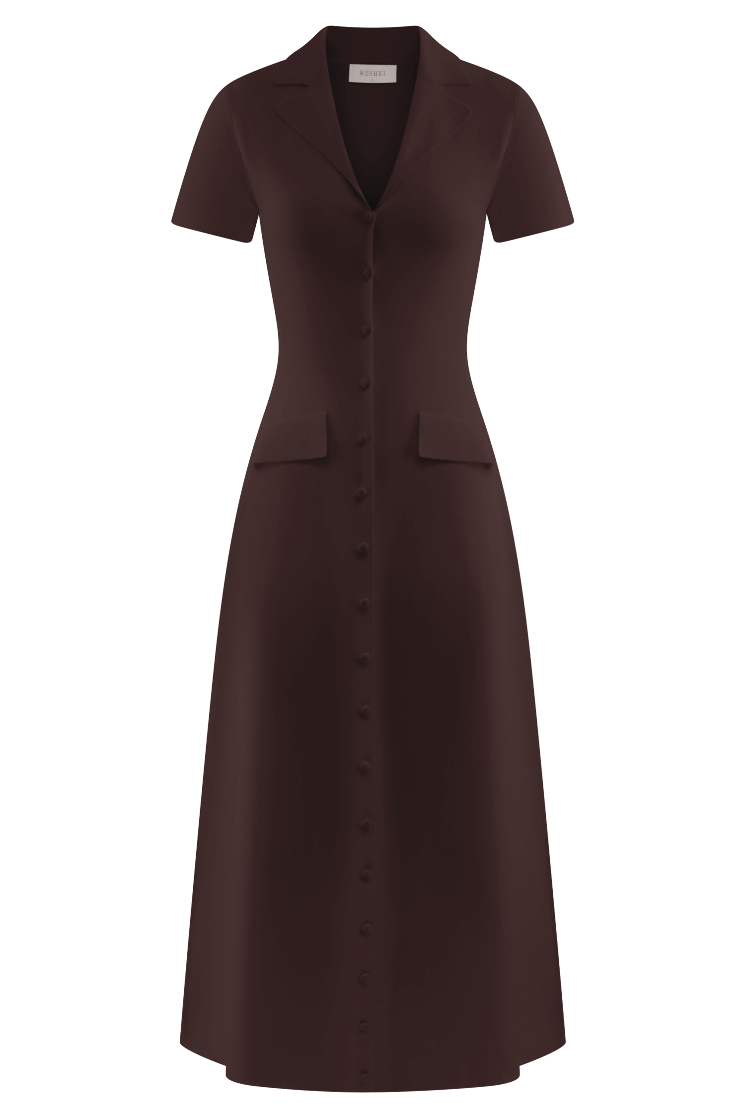 Pearson Short Sleeve Knit Midi Dress - Chocolate