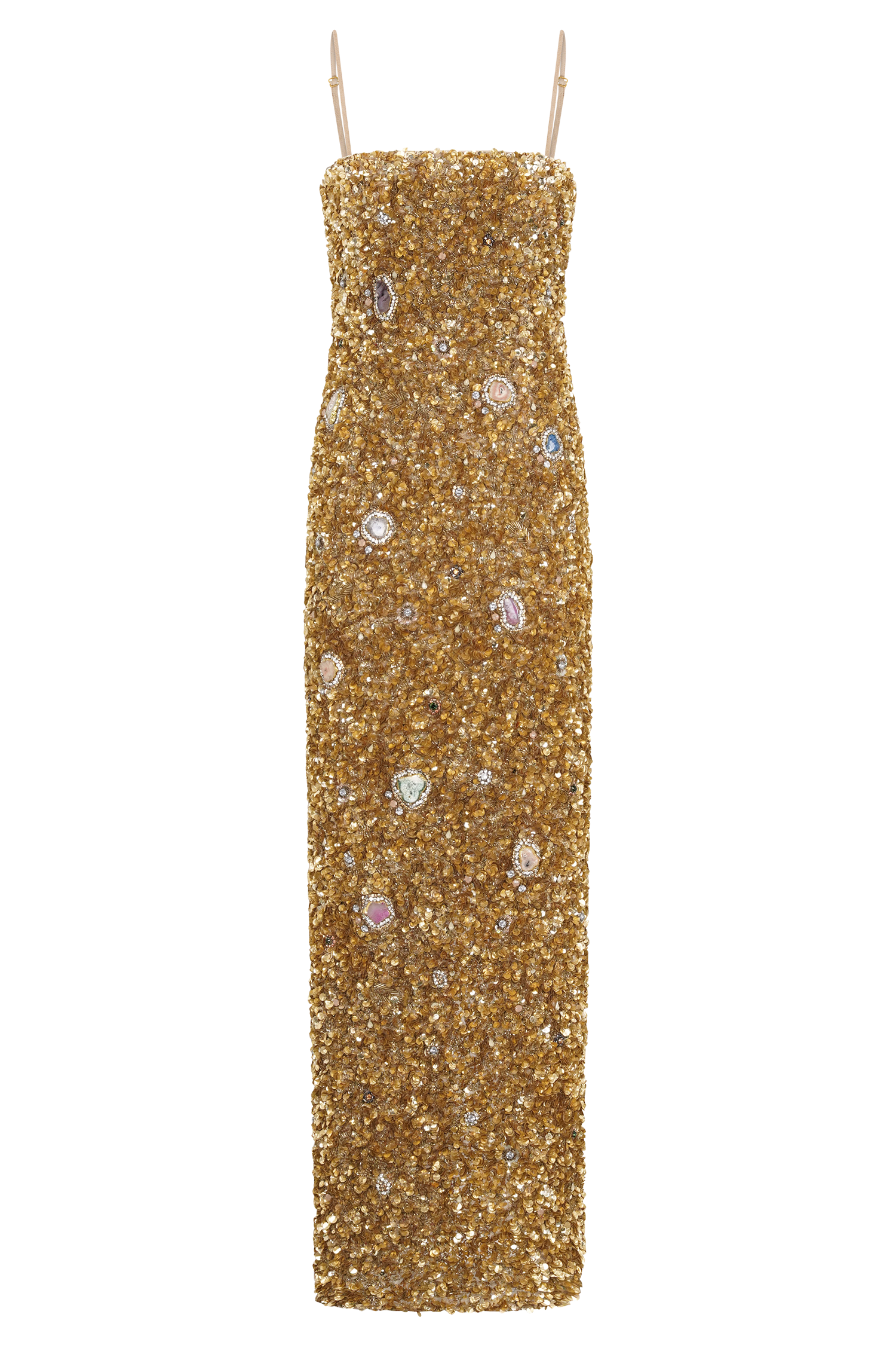 Porter Hand Beaded Midi Dress - Gold