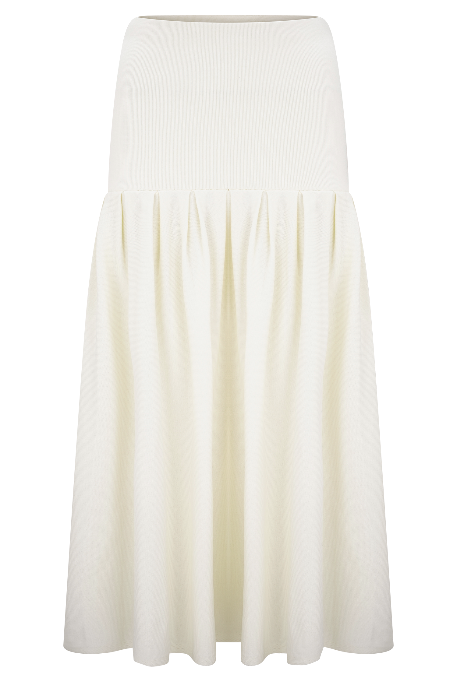 Romaine Bandage Knit Midi Skirt - Ivory