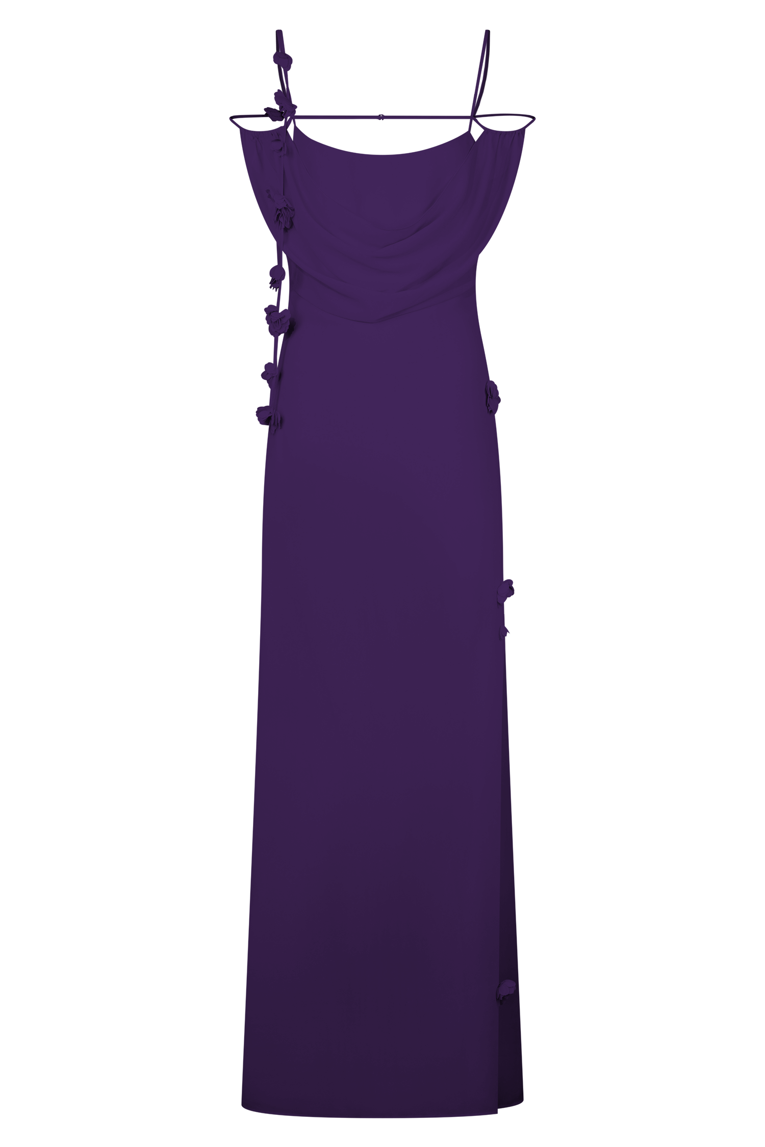 Rosalie Floral Chiffon Maxi Dress - Purple