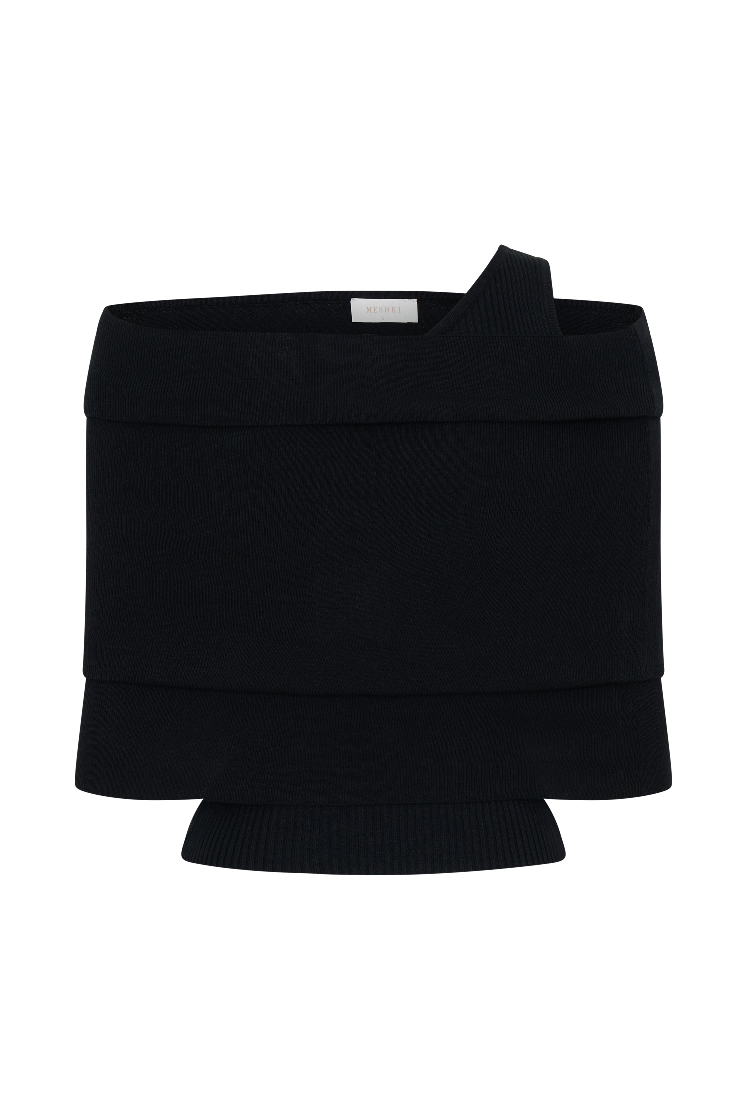 Sierra Asymmetrical Cashmere Blend Knit Top - Black