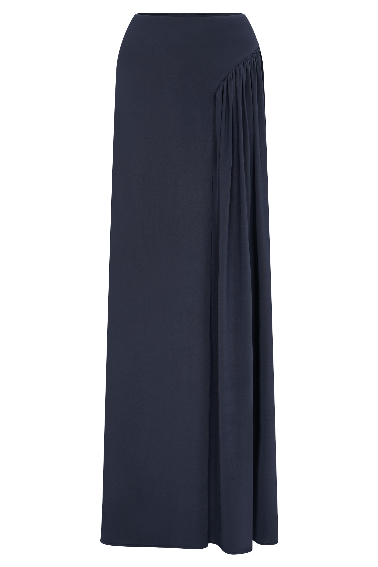 Vivica Slinky Gathered Maxi Skirt - Midnight Navy