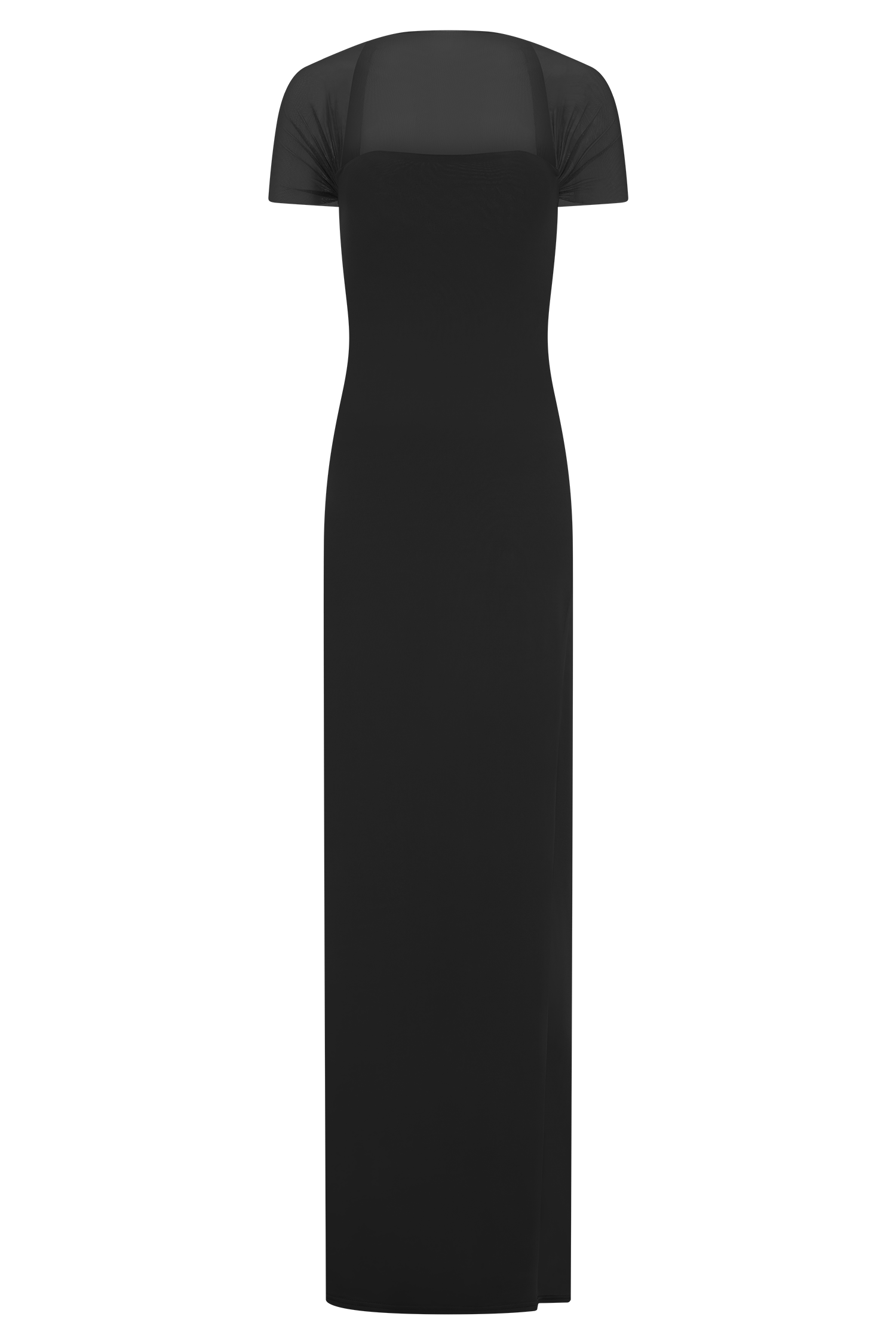Wyatt Slinky And Mesh Maxi Dress - Black