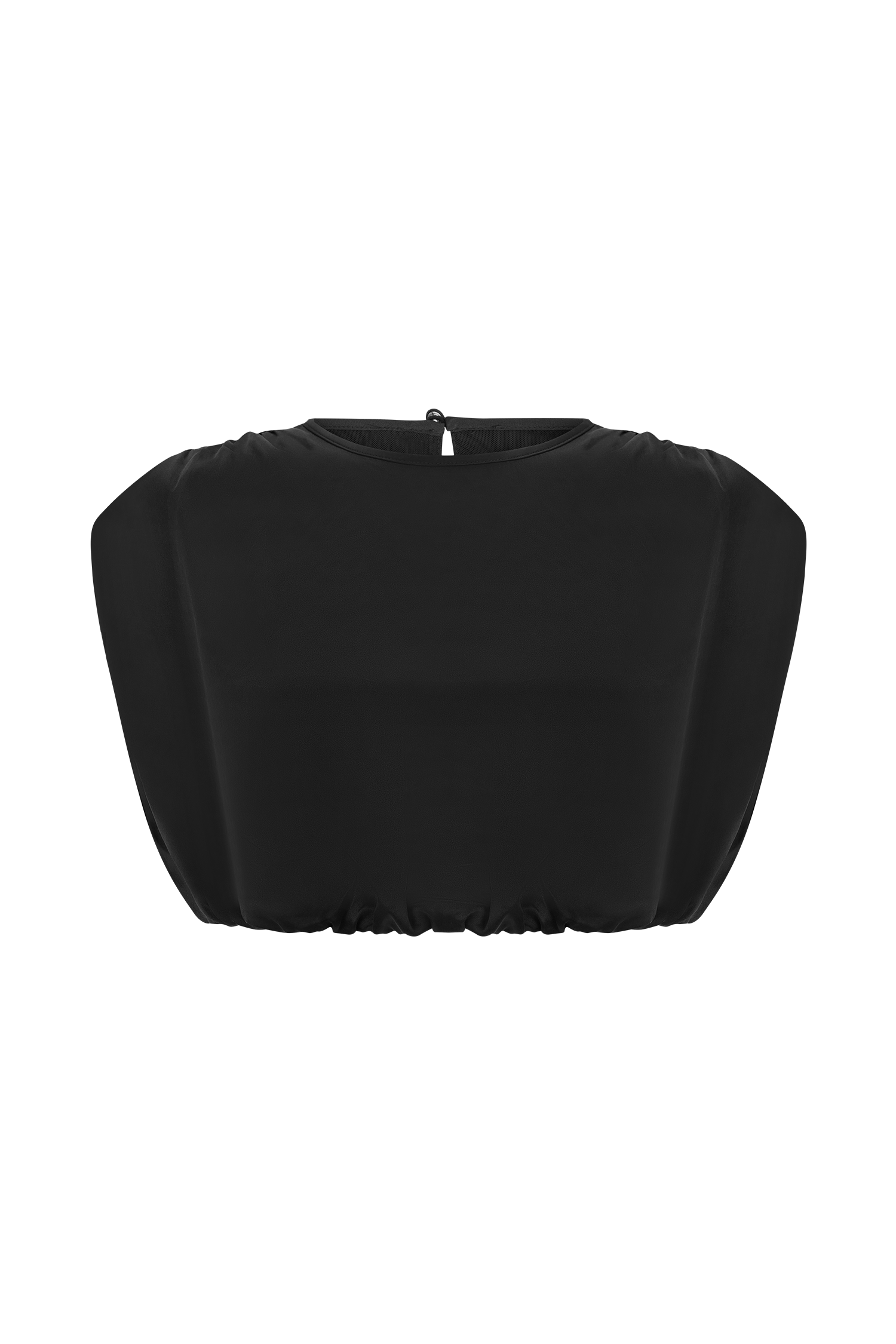 Zendaya Silk Crop Top - Black