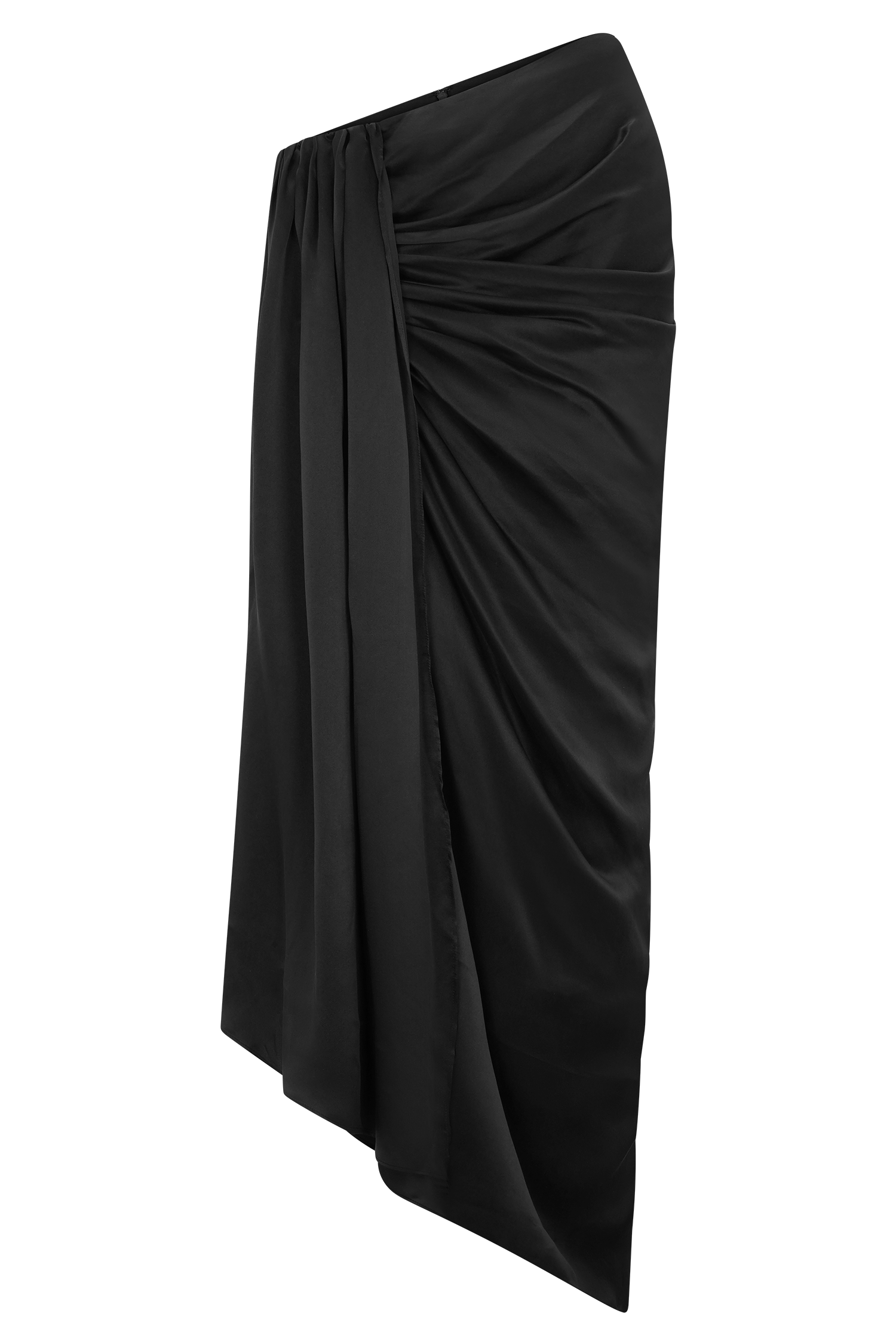 Zendaya Silk Midi Skirt - Black