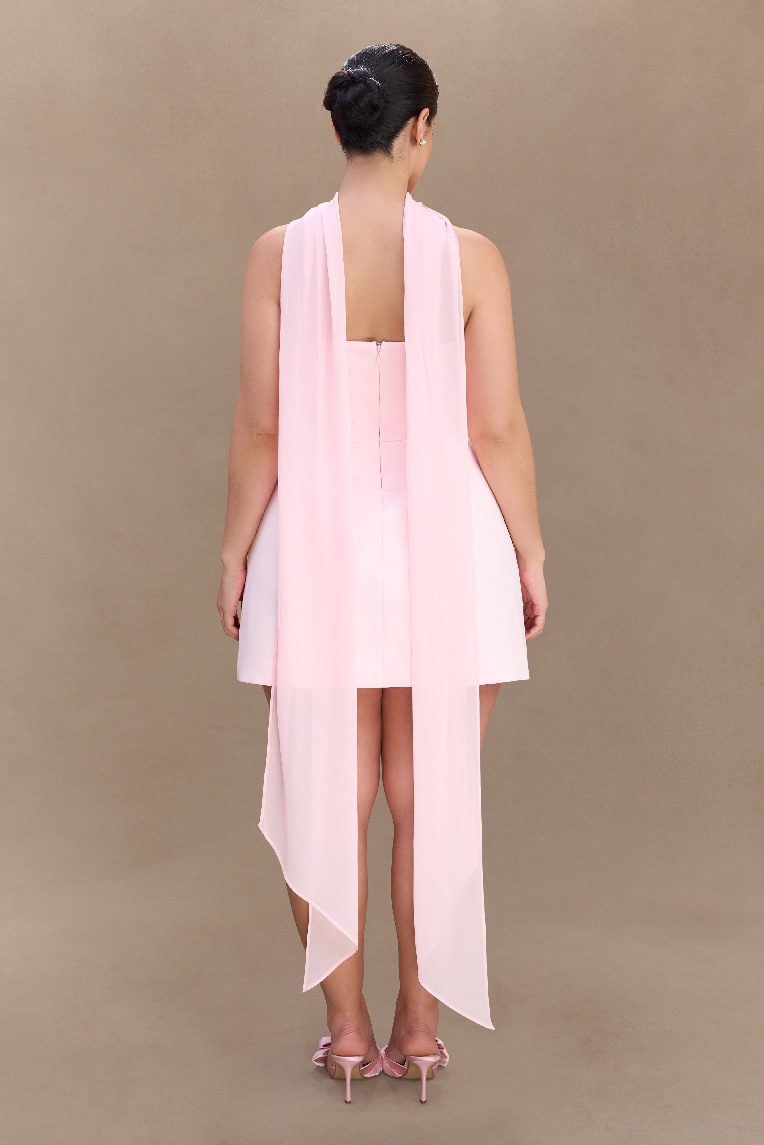 Orellia Strapless Suiting Mini Dress - Soft Pink
