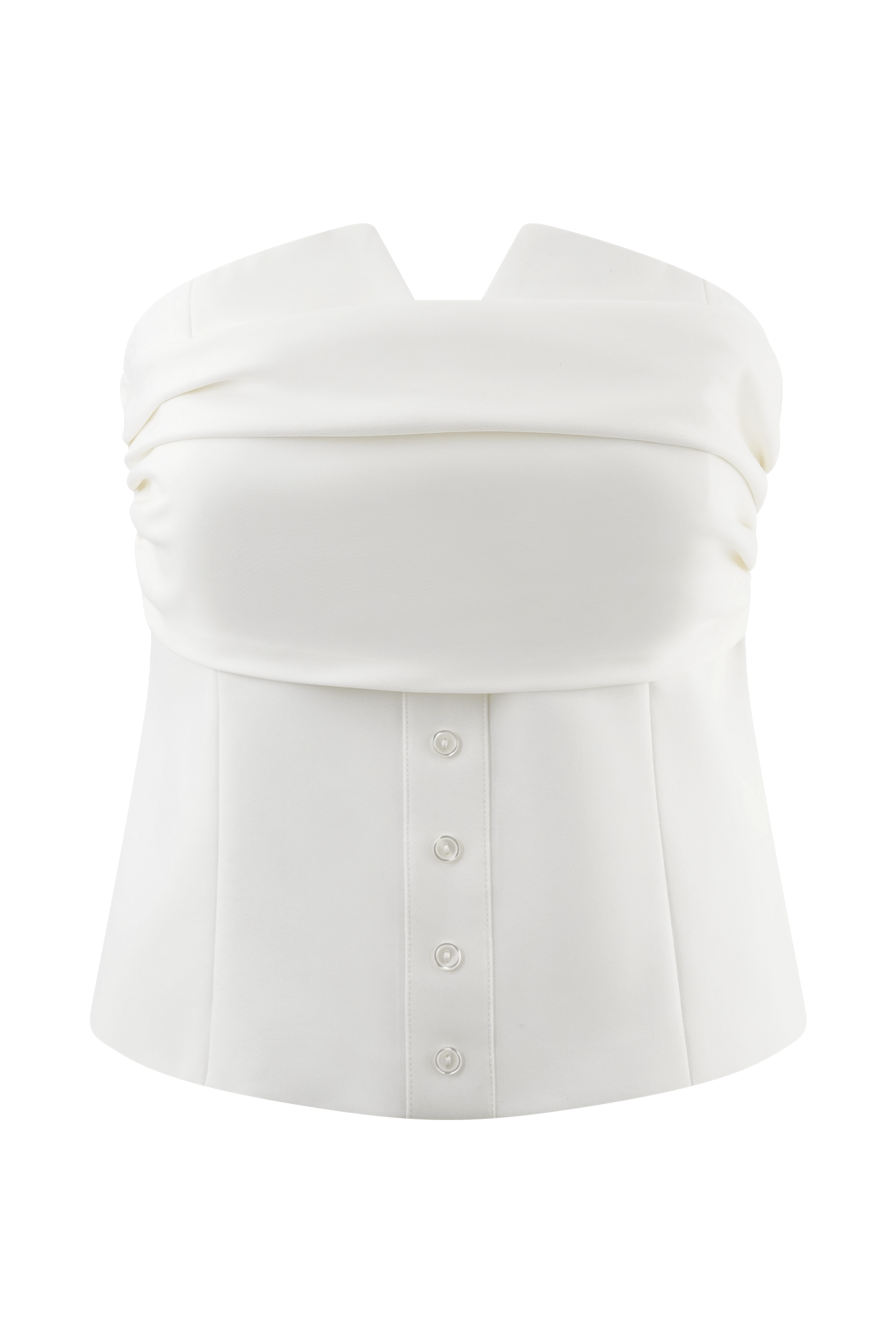 Zillah Strapless Cotton Top - White